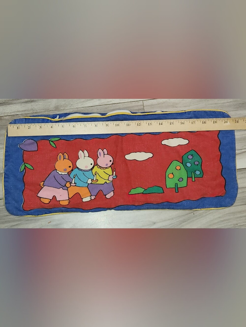 Faded vintage Dick Bruna Miffy & Mickey/Minnie Mouse pillow cover 20"x9"